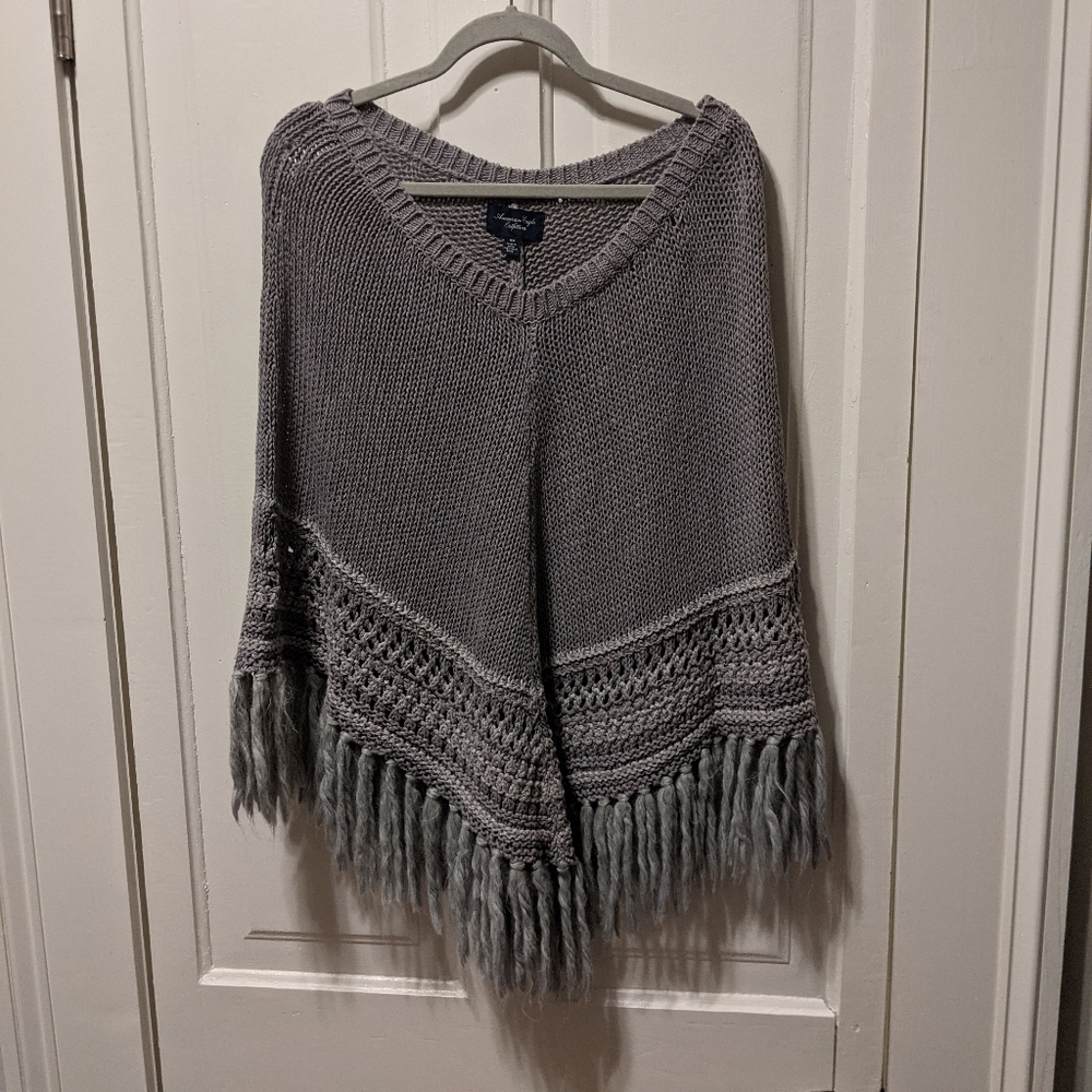 Gray American Eagle Poncho